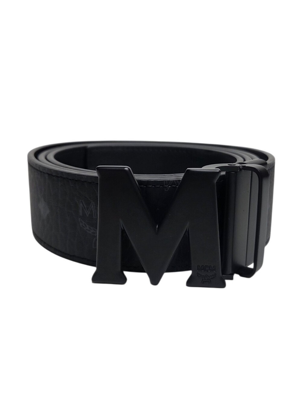 MCM Matte Black Reversible Signature  Belt